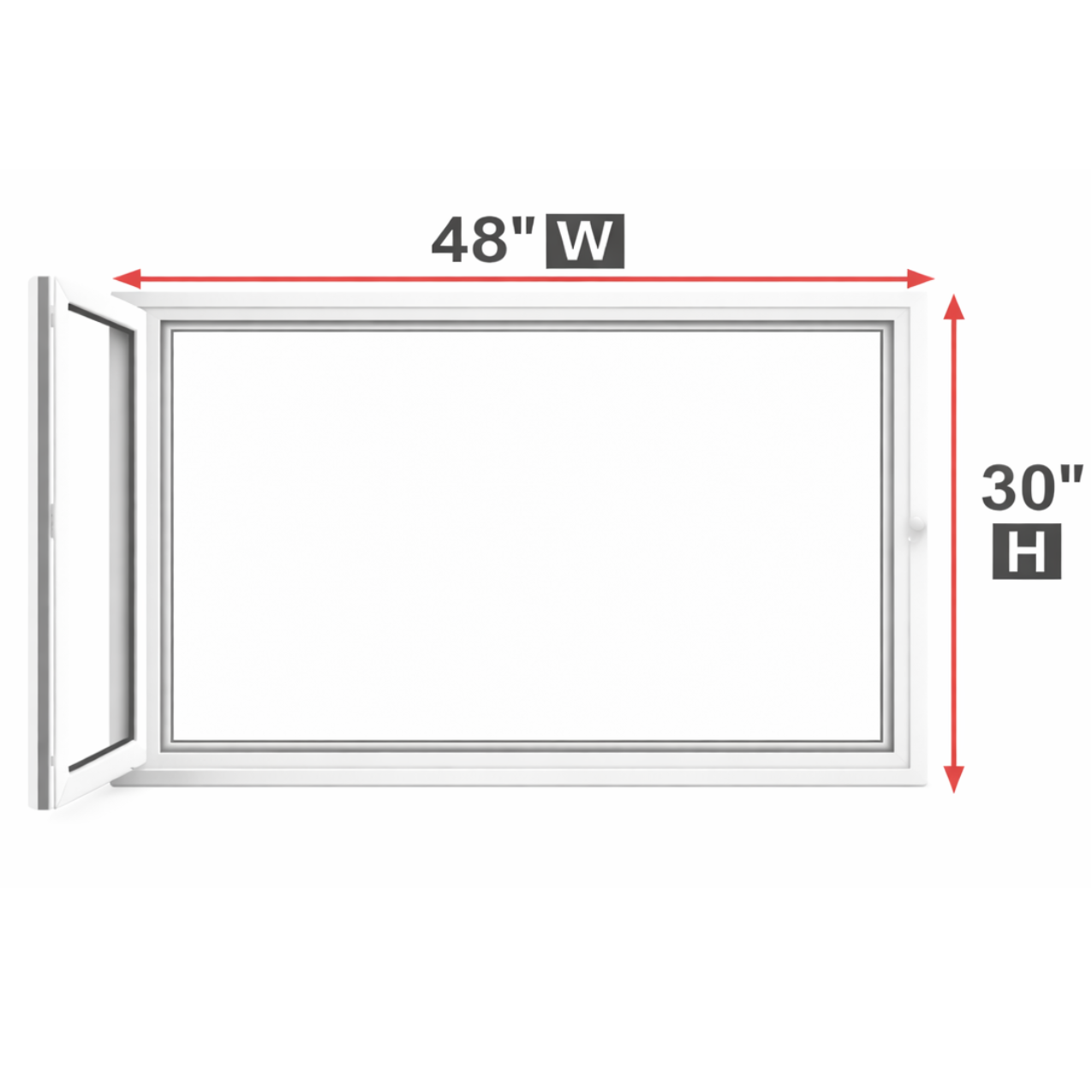 Hopper/Egress Window 48-inch W x 30-inch H
