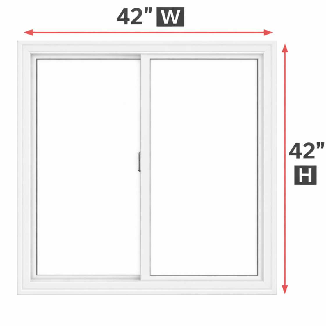 Double Slider Window 42-inch W x 42-inch H