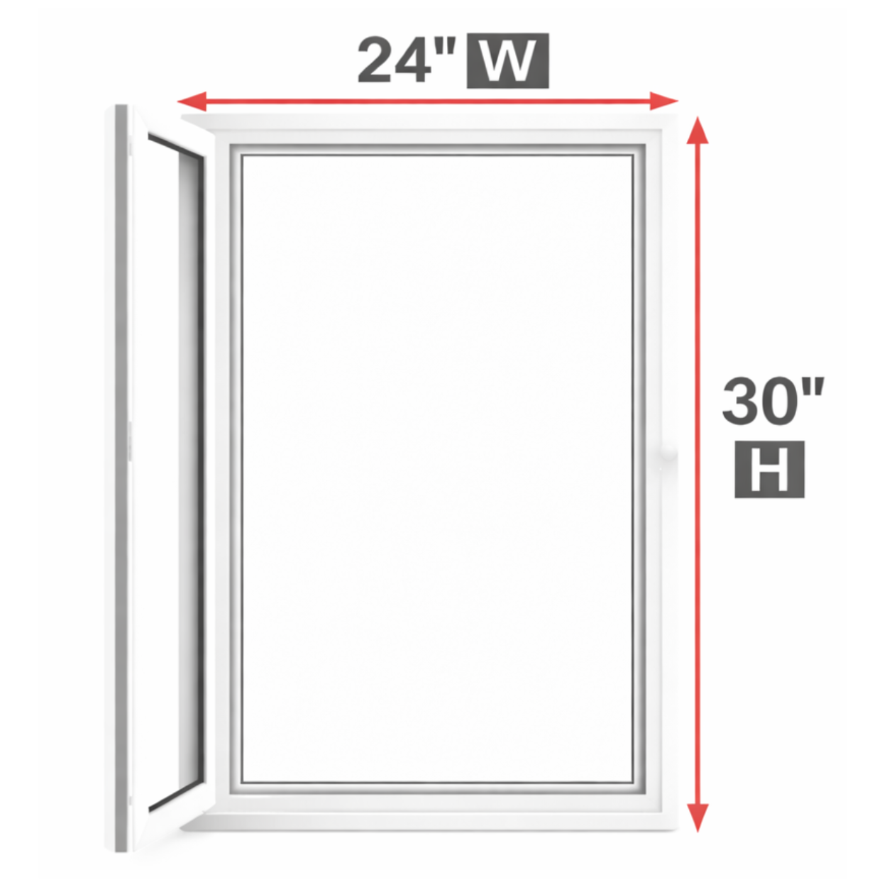 Hopper/Egress Window 24-inch W x 30-inch H