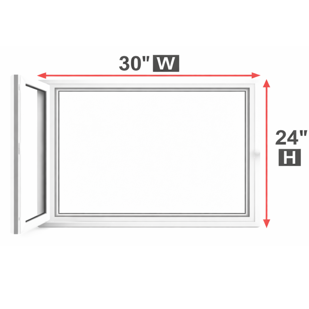 Hopper/Egress Window 30-inch W x 24-inch H