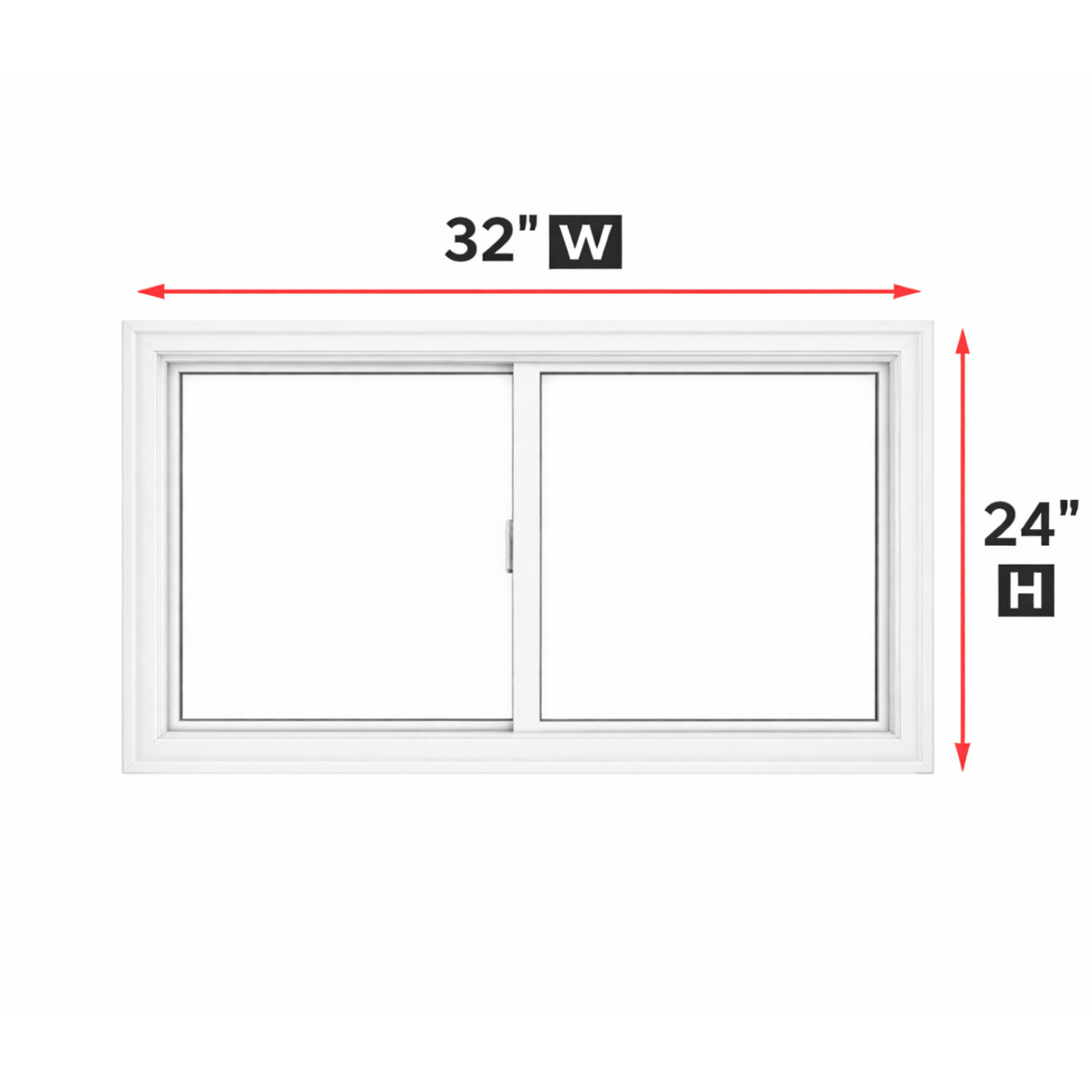 Double Slider Window 32-inch W x 24-inch H