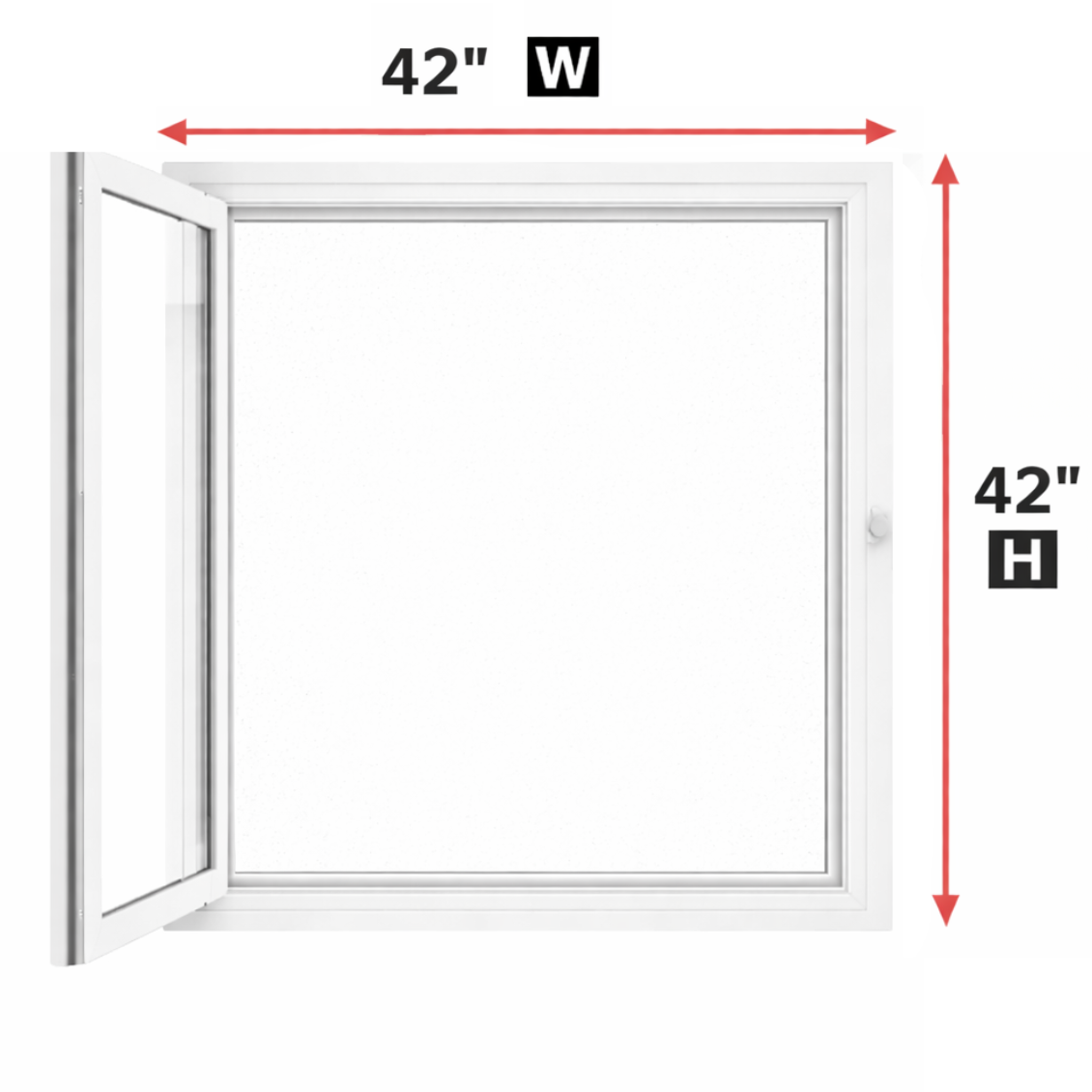 Hopper/Egress Window 42-inch W x 42-inch H