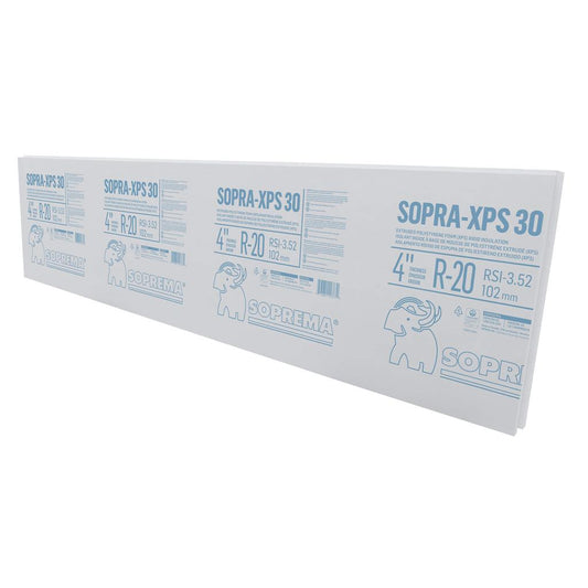 SOPRA XPS-30 4 in. x 24 in. x 96 in. Butt-Edge Extruded Polystyrene Rigid Insulation