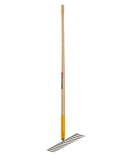 Level Rake 14 Tine Steel Head, Wood Handle Pro Series