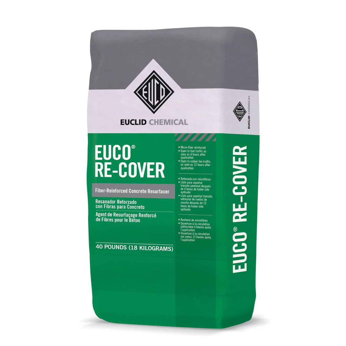 Euclid Euco Re-Cover Fiber-Reinforced Concrete Resurfacer – 40 lb Bag