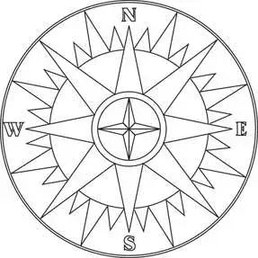 Compass Rose medallion texture 60″ × 60″