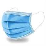 50PC DISPOSABLE FACE MASKS 3-PLY LIGHT BLUE