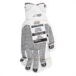 1dz. Knitted Poly/Cotton Gloves White With Black PVC Dots