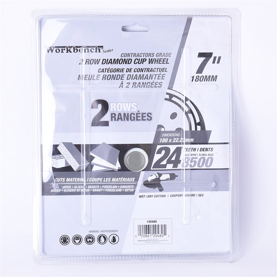 Segmented 2 Row Diamond Cup Wheel 7in