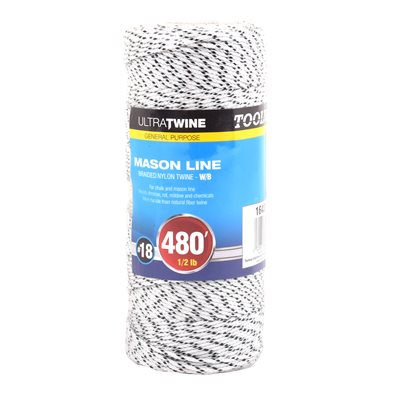 MASON BAIDED NYLON TWINE #18 1 / 2LB 480FT WHITE / BLACK