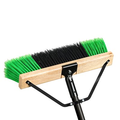 PUSH BROOM 18IN WITH BRACE & HANDLE (GREEN MEDIUM / BLACK COARSE)