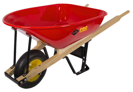 WHEELBARROW RED, 6CU. FT (YELLOW TIRE)