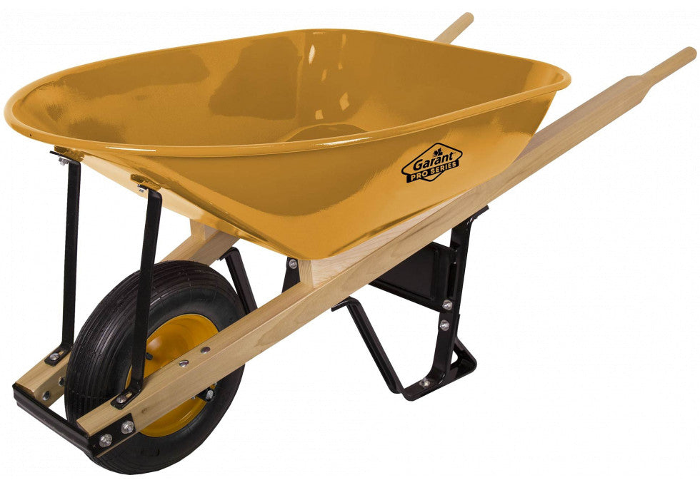 WHEELBARROW, STEEL TRAY 5CU. FT, HEAVY-DUTY, INDUSTRIAL, FLAT FREE, GARANT PRO